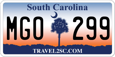 SC license plate MGO299