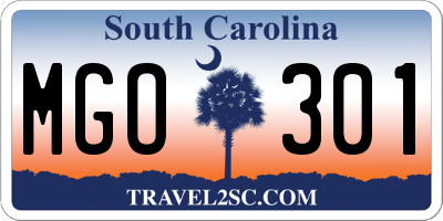 SC license plate MGO301