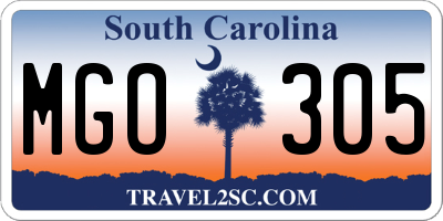 SC license plate MGO305