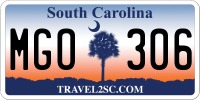 SC license plate MGO306