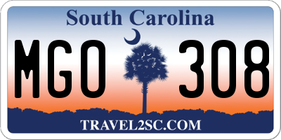 SC license plate MGO308