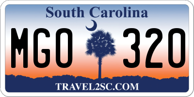 SC license plate MGO320