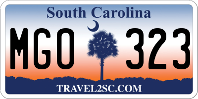 SC license plate MGO323