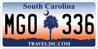 SC license plate MGO336