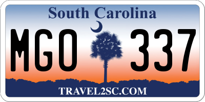 SC license plate MGO337