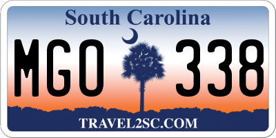 SC license plate MGO338
