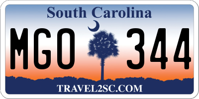 SC license plate MGO344