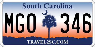 SC license plate MGO346