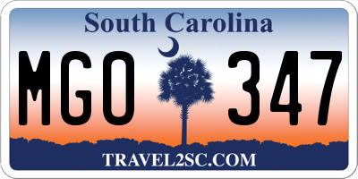 SC license plate MGO347