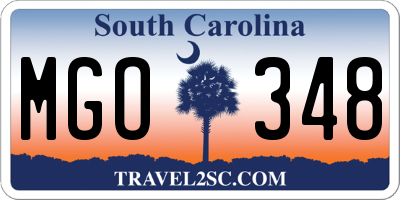 SC license plate MGO348