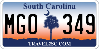 SC license plate MGO349