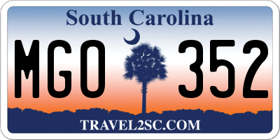 SC license plate MGO352