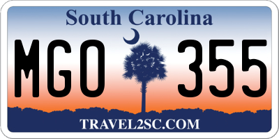 SC license plate MGO355