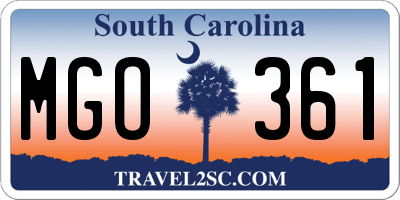 SC license plate MGO361