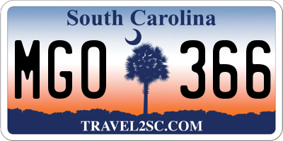 SC license plate MGO366