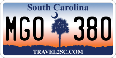 SC license plate MGO380