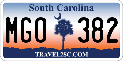 SC license plate MGO382