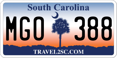 SC license plate MGO388