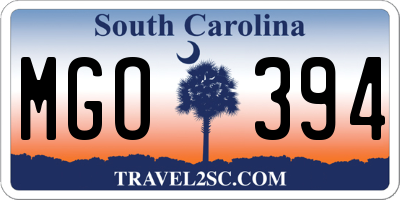 SC license plate MGO394