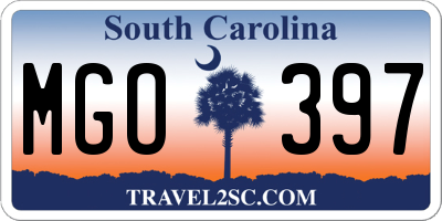 SC license plate MGO397