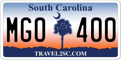 SC license plate MGO400