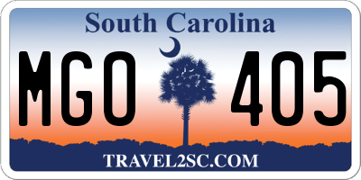 SC license plate MGO405