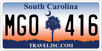 SC license plate MGO416
