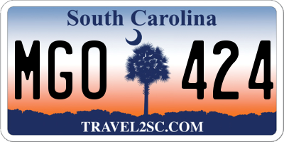 SC license plate MGO424