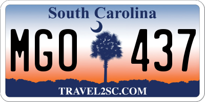 SC license plate MGO437