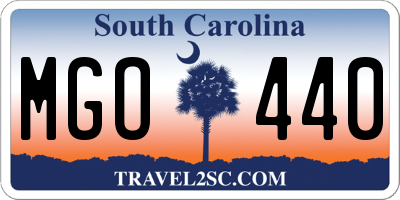 SC license plate MGO440