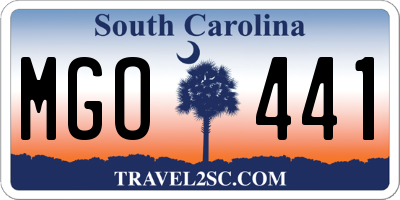 SC license plate MGO441