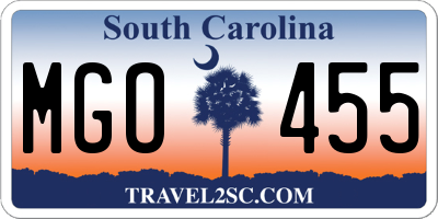 SC license plate MGO455