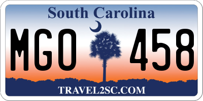 SC license plate MGO458