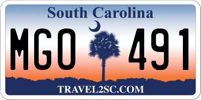 SC license plate MGO491