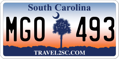 SC license plate MGO493