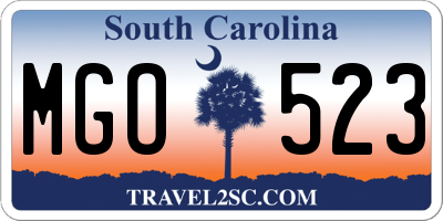 SC license plate MGO523
