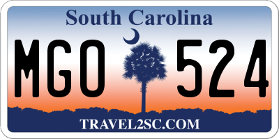 SC license plate MGO524