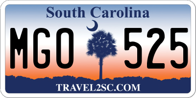 SC license plate MGO525