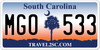 SC license plate MGO533