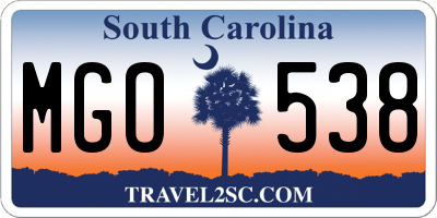 SC license plate MGO538