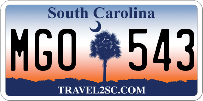 SC license plate MGO543