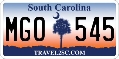 SC license plate MGO545