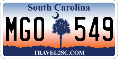 SC license plate MGO549