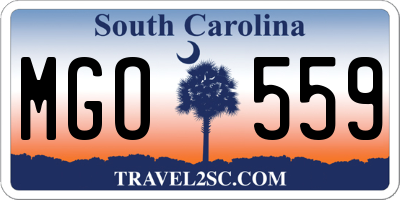 SC license plate MGO559