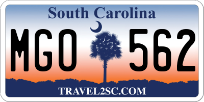 SC license plate MGO562