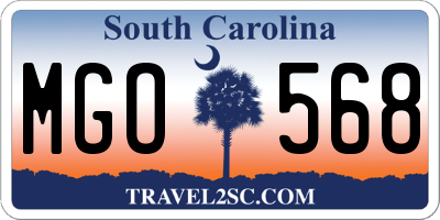 SC license plate MGO568