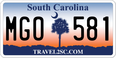 SC license plate MGO581