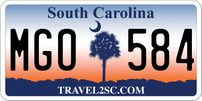 SC license plate MGO584