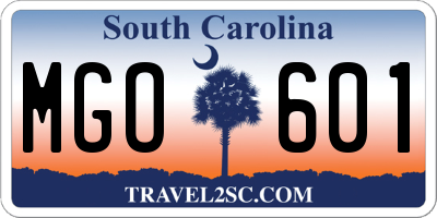 SC license plate MGO601