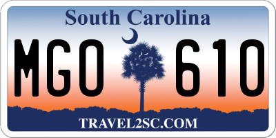 SC license plate MGO610